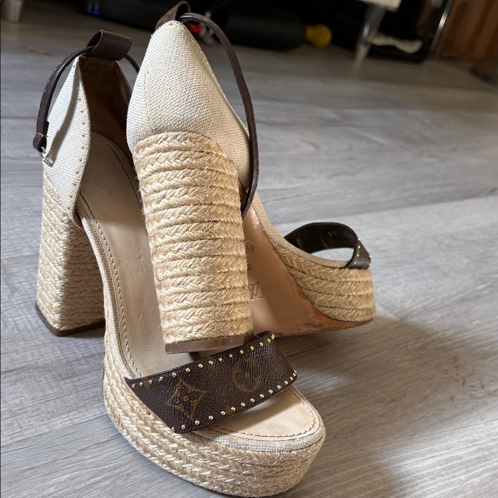 Louis Vuitton Espadrille Wedge Sandals